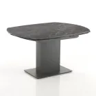 Mesa de comedor extensible hasta 180 cm en cerámica y acero - Catone Viadurini