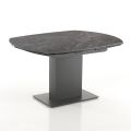 Mesa de comedor extensible hasta 180 cm en cerámica y acero - Catone