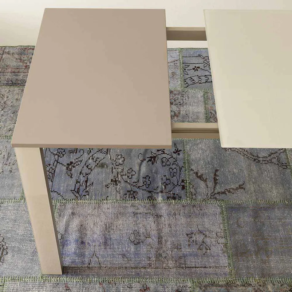 Mesa de comedor extensible hasta 204 cm en cristal Made in Italy - Palladio Viadurini