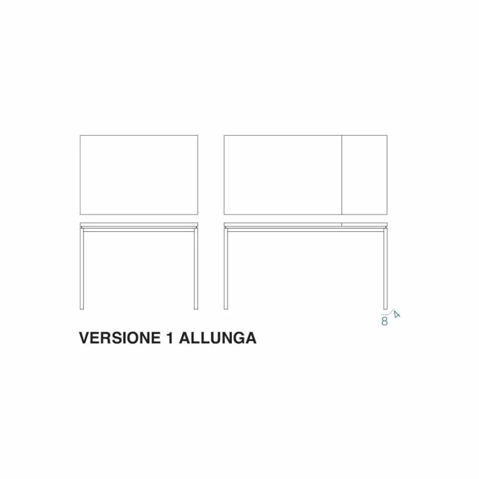 Mesa de comedor extensible hasta 204 cm en cristal Made in Italy - Palladio Viadurini