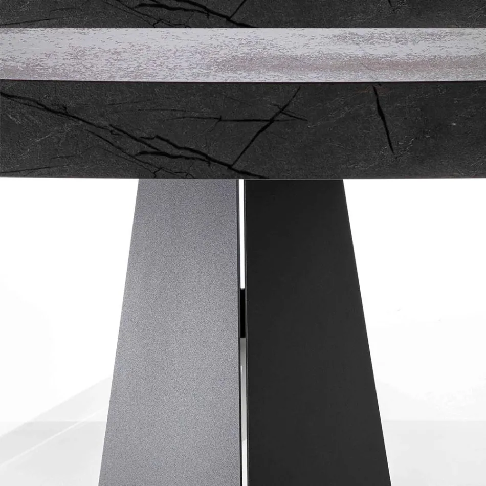Mesa de comedor extensible hasta 220 cm con tapa de melamina - Amiro Viadurini