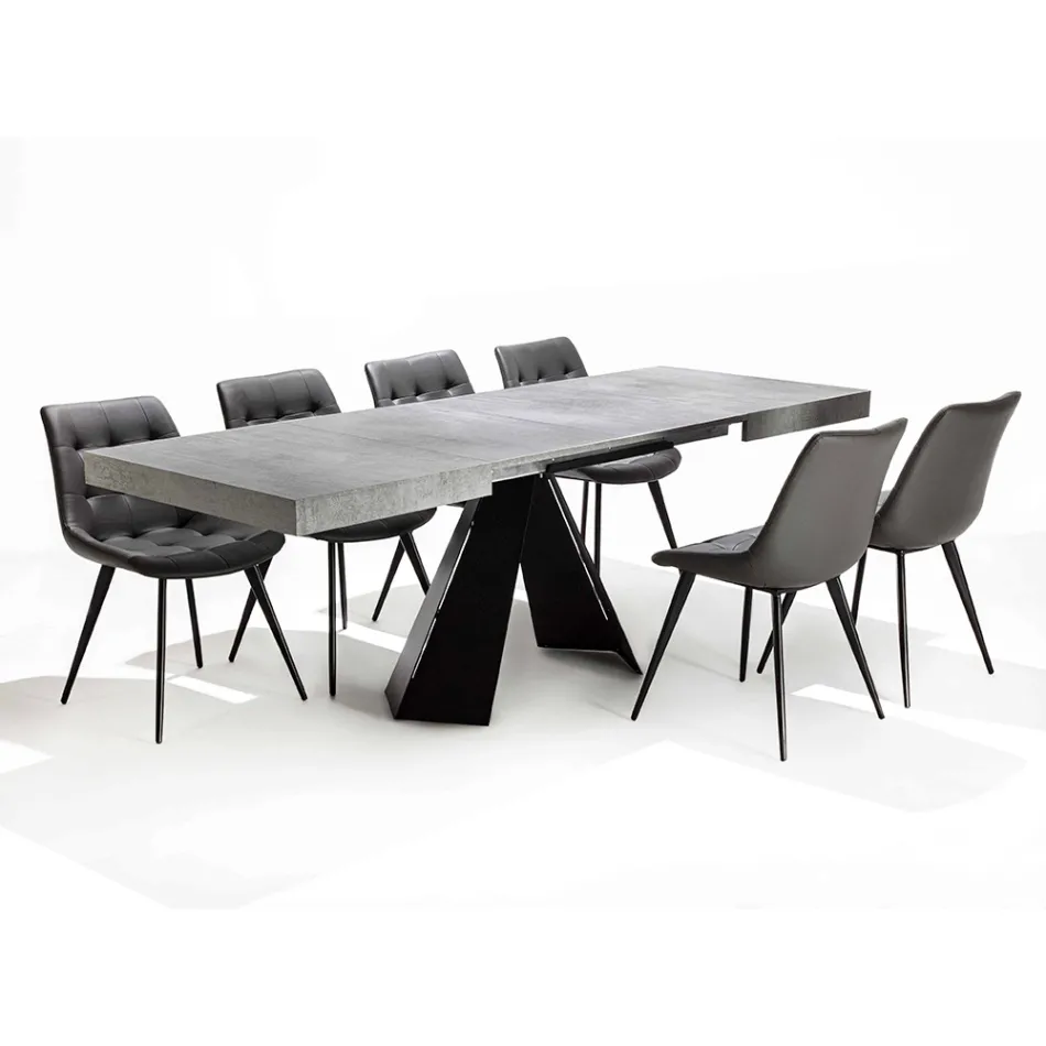 Mesa de comedor extensible hasta 220 cm con tapa de melamina - Amiro Viadurini