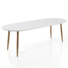 Mesa de comedor extensible hasta 220 cm en MDF Blanco Mate - Toledo Viadurini