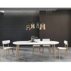 Mesa de comedor extensible hasta 220 cm en MDF Blanco Mate - Toledo Viadurini