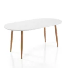 Mesa de comedor extensible hasta 220 cm en MDF Blanco Mate - Toledo Viadurini