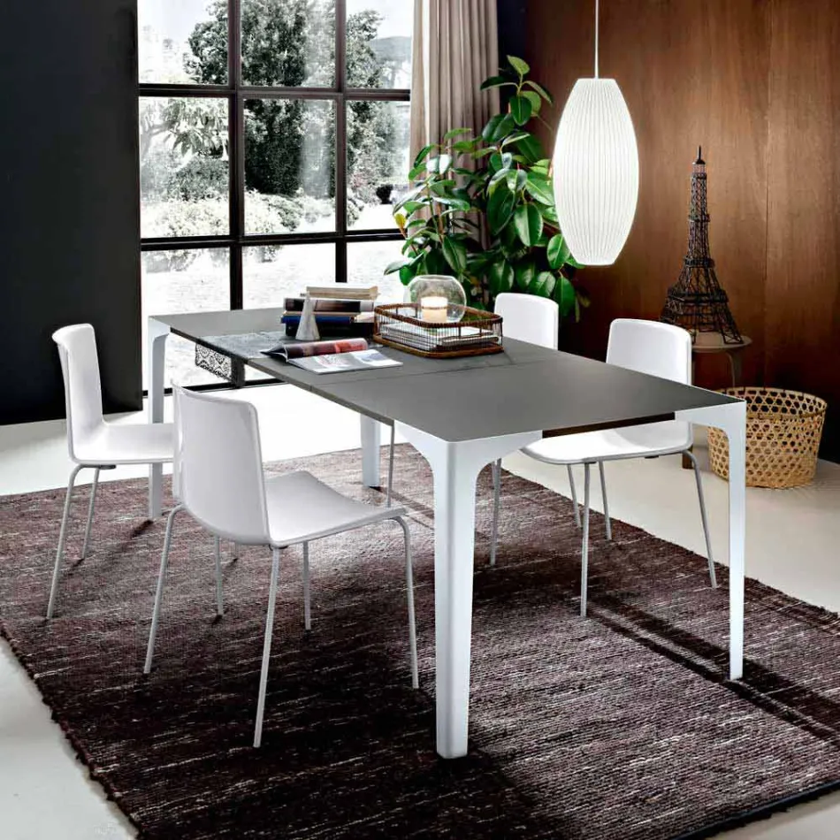 Mesa de comedor extensible hasta 222 cm en Fenix Made in Italy - Vulcano Viadurini
