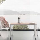 Mesa de comedor extensible hasta 230 cm en melamina Made in Italy - Platino Viadurini