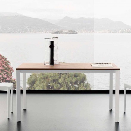 Mesa de comedor extensible hasta 230 cm en melamina Made in Italy - Platino Viadurini