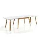 Mesa de comedor extensible hasta 235 cm en mdf lacado blanco - Fedora Viadurini