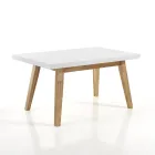 Mesa de comedor extensible hasta 235 cm en mdf lacado blanco - Fedora Viadurini