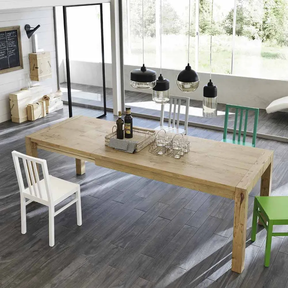 Mesa extensible de roble Ciro de hasta 240 cm Viadurini