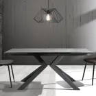 Mesa de comedor extensible hasta 240 cm en cerámica y metal - Ugo Viadurini
