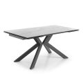 Mesa de comedor extensible hasta 240 cm en cerámica y metal - Ugo