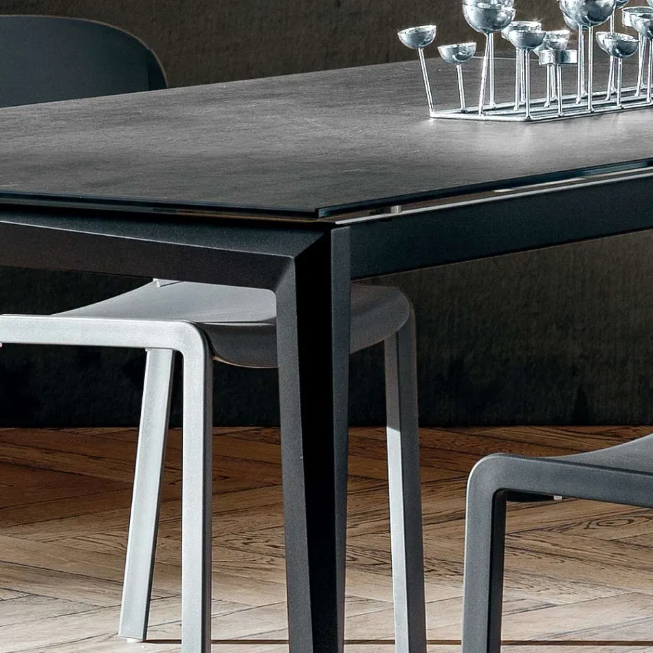 Mesa de Comedor Extensible hasta 240 cm en Laminam Made in Italy - Fantástica Viadurini