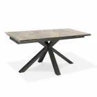 Mesa de comedor extensible hasta 240 cm en metal y cerámica - Laryssa Viadurini