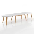 Mesa de comedor extensible hasta 270 cm en Mdf y madera maciza - Fedora Viadurini