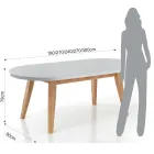 Mesa de comedor extensible hasta 270 cm en Mdf y madera maciza - Fedora Viadurini