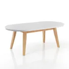 Mesa de comedor extensible hasta 270 cm en Mdf y madera maciza - Fedora Viadurini