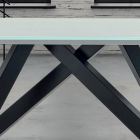 Mesa de comedor extensible hasta 278 cm en vidrio Made in Italy - Settimmio Viadurini