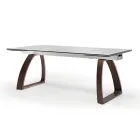 Mesa de comedor extensible hasta 280 cm en vidrio Made in Italy - Antimo Viadurini