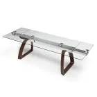 Mesa de comedor extensible hasta 280 cm en vidrio Made in Italy - Antimo Viadurini