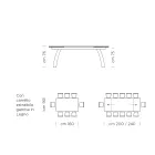 Mesa de comedor extensible hasta 280 cm en vidrio Made in Italy - Antimo Viadurini