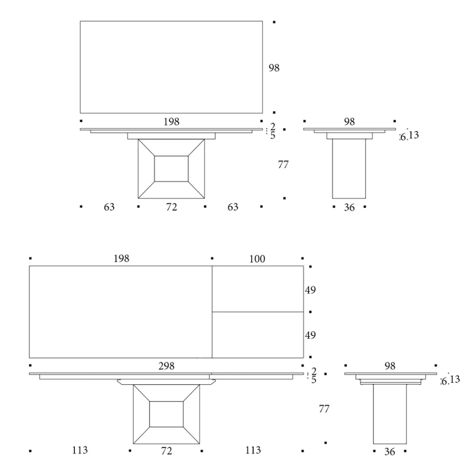 Mesa de Comedor Extensible hasta 280 o 298 cm Cerámica Metal - Revia Viadurini