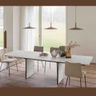 Mesa de comedor extensible hasta 280 o 298 cm con tablero de cerámica - Nomia Viadurini