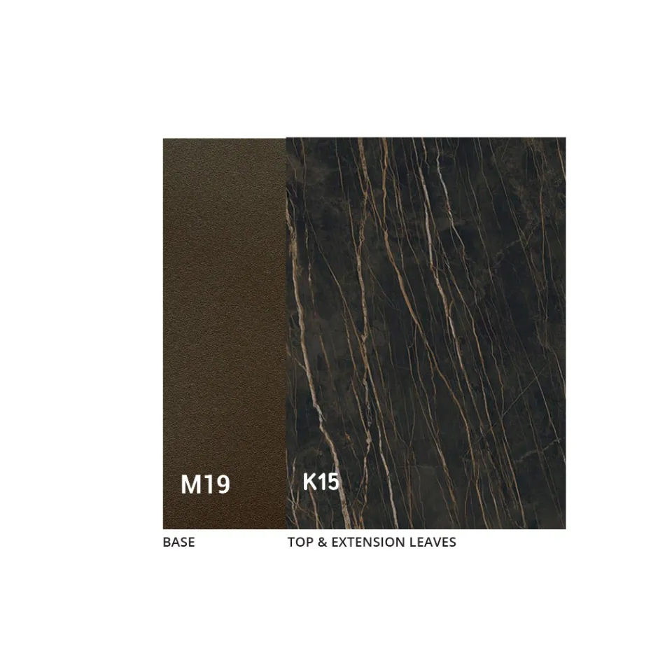 Mesa de comedor extensible hasta 280 o 298 cm con tablero de cerámica - Nomia Viadurini