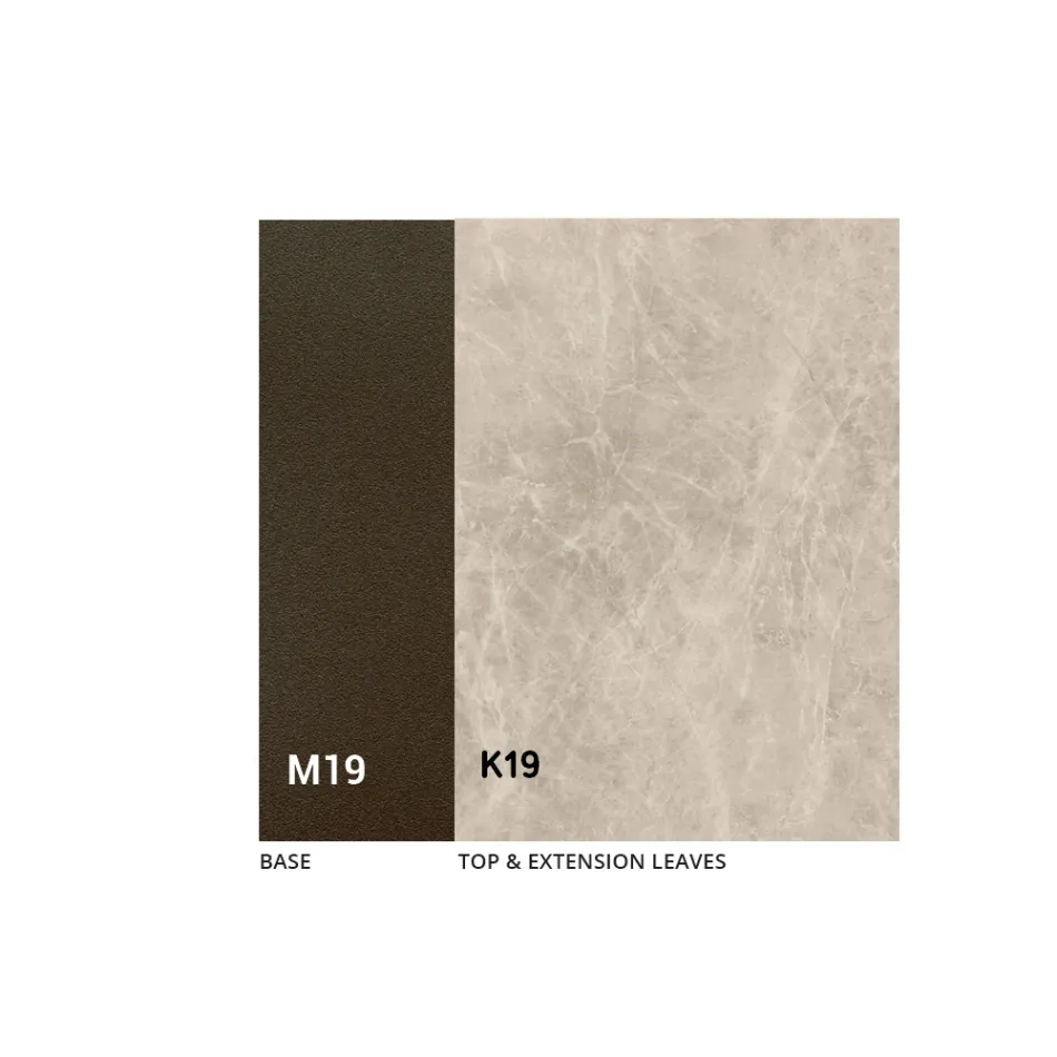 Mesa de comedor extensible hasta 280 o 298 cm con tablero de cerámica - Nomia Viadurini