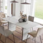 Mesa de comedor extensible hasta 280 o 298 cm con tablero de cerámica - Nomia Viadurini