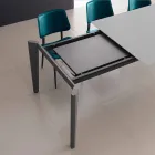 Mesa de comedor extensible hasta 290 cm en cristal Made in Italy - Polonio Viadurini