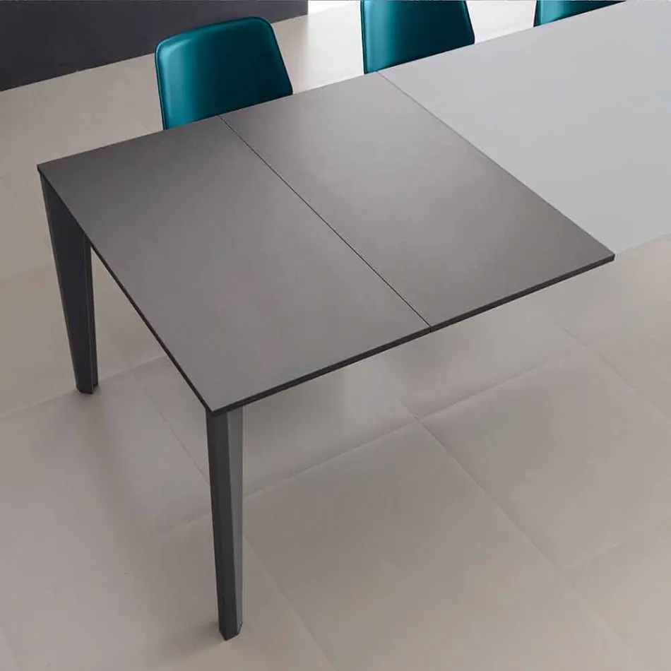 Mesa de comedor extensible hasta 290 cm en cristal Made in Italy - Polonio Viadurini