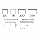 Mesa de comedor extensible hasta 294 cm en gres de mármol Made in Italy - Macro Viadurini