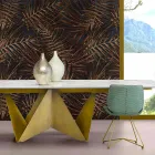Mesa de comedor extensible hasta 294 cm en gres de mármol Made in Italy - Macro Viadurini