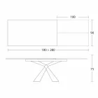 Mesa de comedor extensible hasta 298 cm en cerámica Made in Italy - Anaconda Viadurini