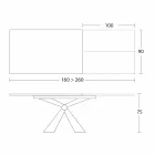 Mesa de comedor extensible hasta 298 cm en cerámica Made in Italy - Anaconda Viadurini