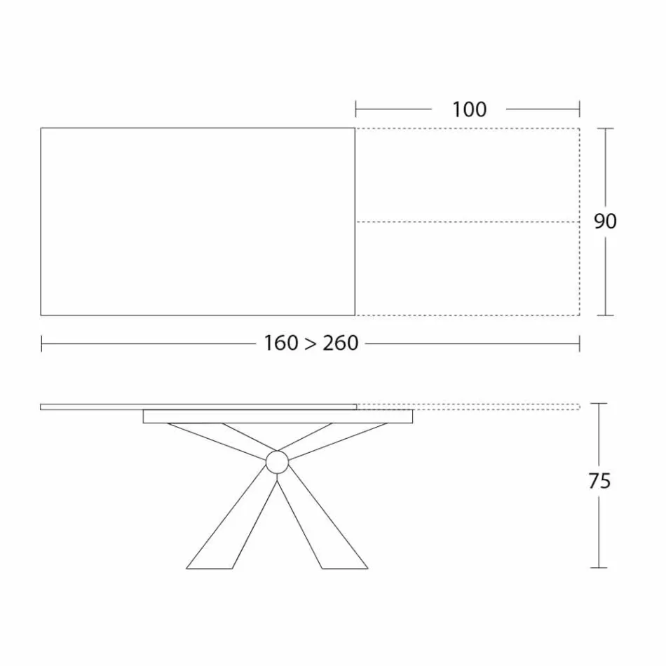 Mesa de comedor extensible hasta 298 cm en cerámica Made in Italy - Anaconda Viadurini