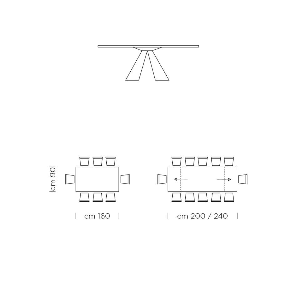 Mesa de Comedor Extensible hasta 300 cm en Fenix Made in Italy - Dálmata Viadurini