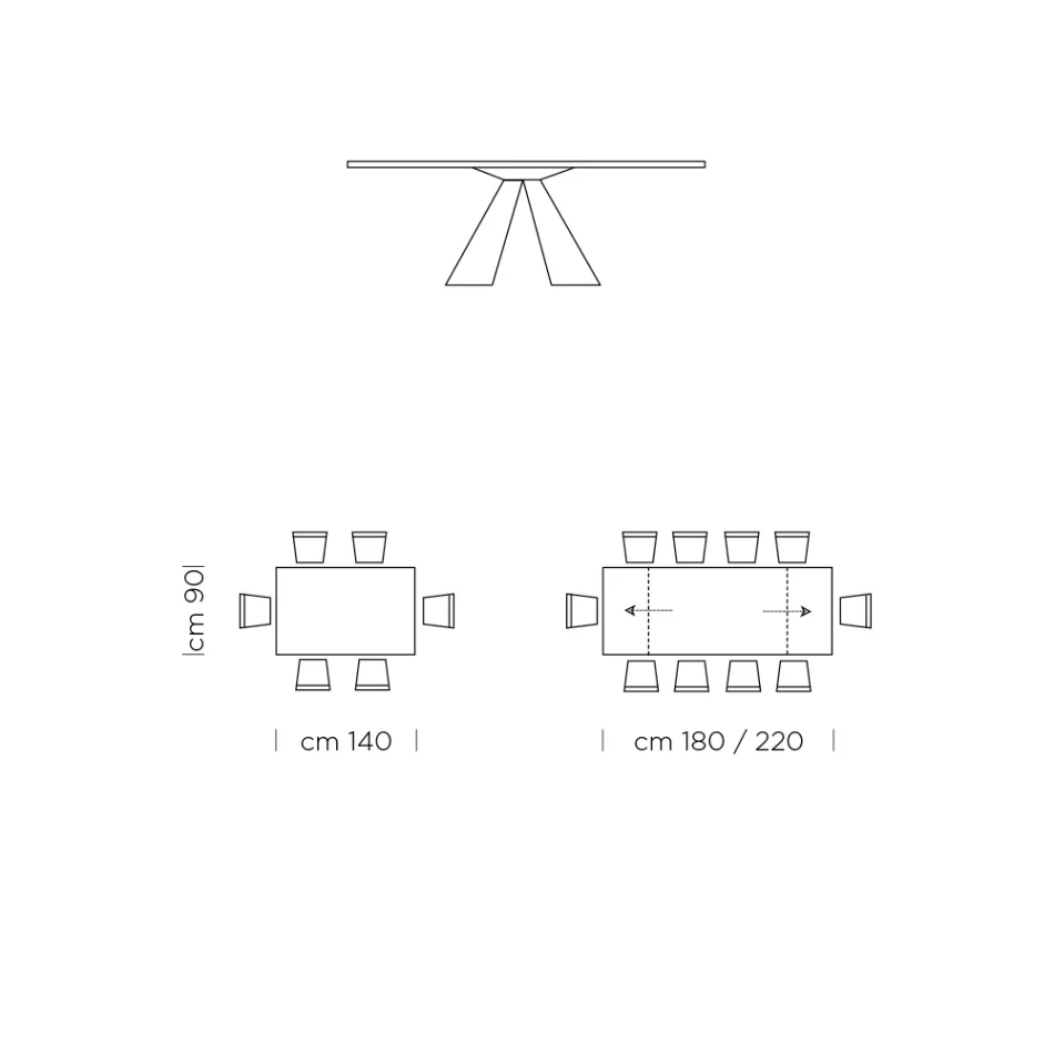 Mesa de Comedor Extensible hasta 300 cm en Fenix Made in Italy - Dálmata Viadurini