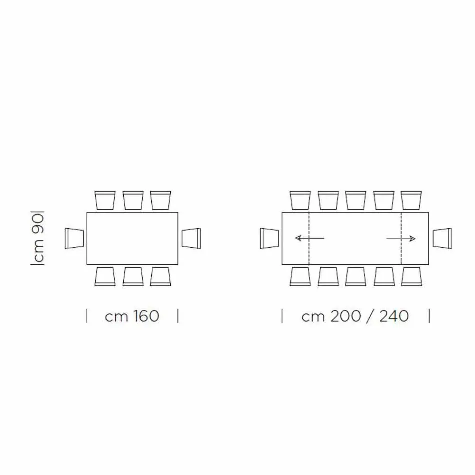 Mesa de Comedor Extensible hasta 300 cm en Laminado Made in Italy - Grotta Viadurini