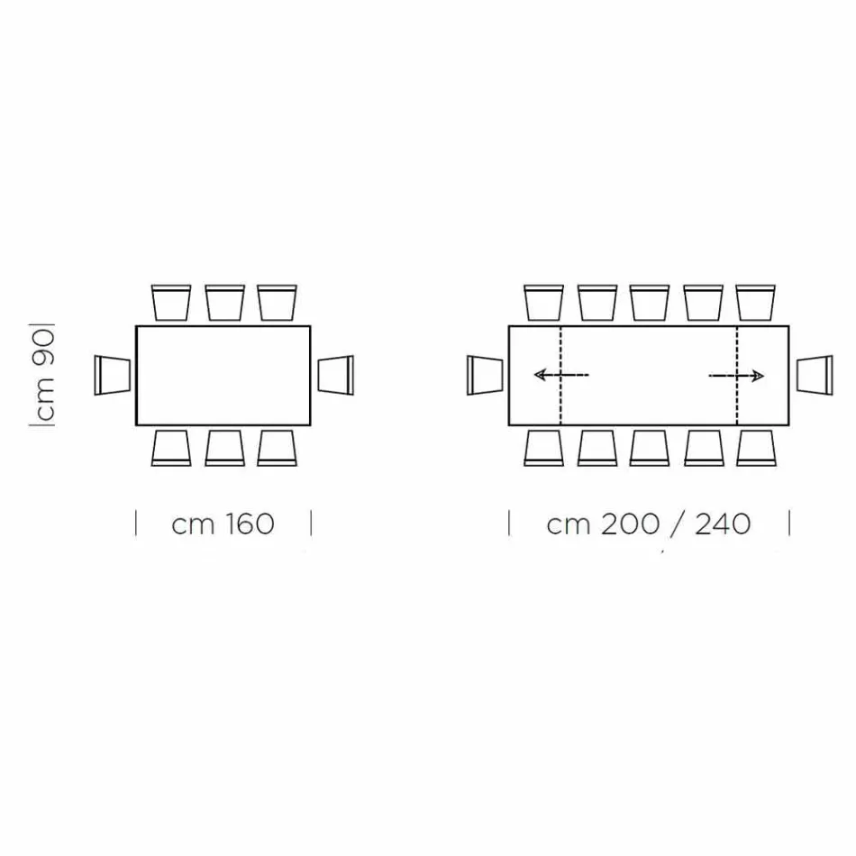 Mesa de comedor extensible hasta 300 cm en laminado Made in Italy - Settimmio Viadurini