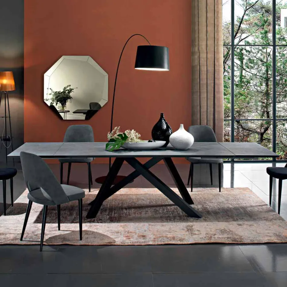 Mesa de comedor extensible hasta 300 cm en laminado Made in Italy - Settimmio Viadurini
