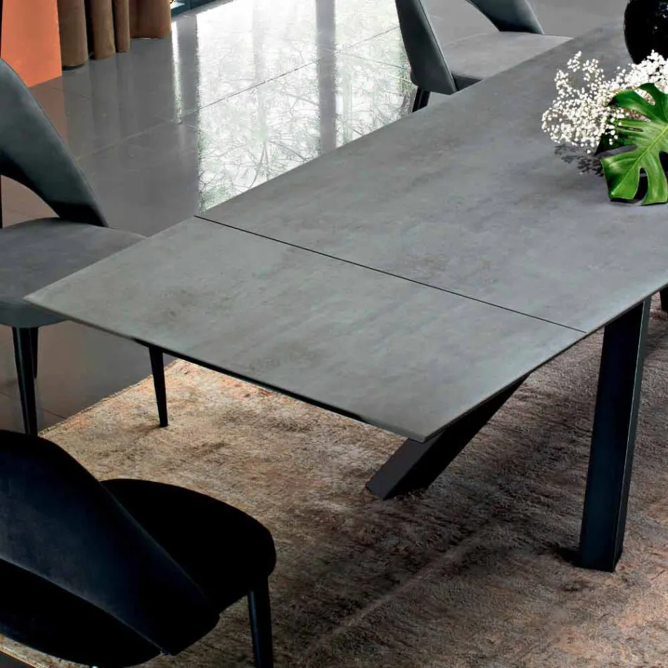 Mesa de comedor extensible hasta 300 cm en laminado Made in Italy - Settimmio Viadurini