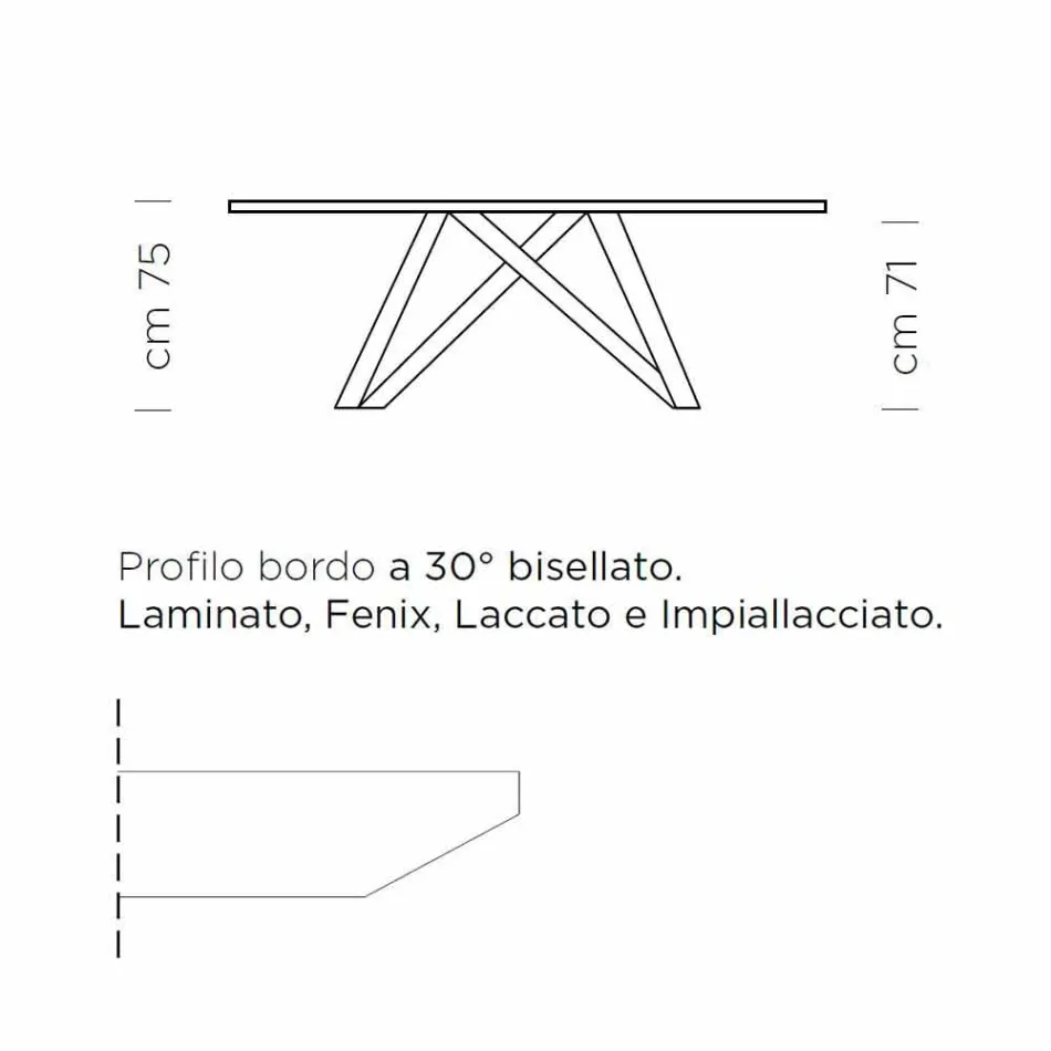 Mesa de comedor extensible hasta 300 cm en laminado Made in Italy - Settimmio Viadurini