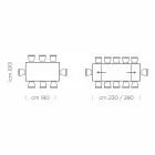 Mesa de comedor extensible hasta 300 cm en laminado Made in Italy - Settimmio Viadurini