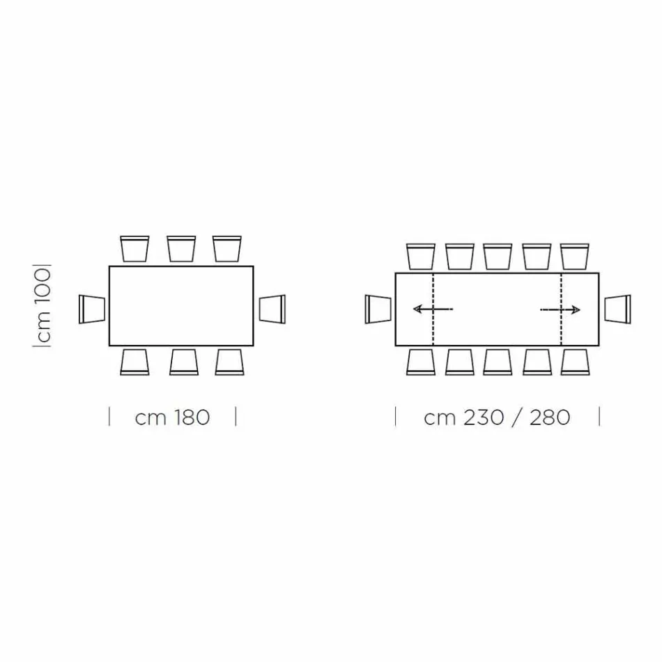 Mesa de comedor extensible hasta 300 cm en laminado Made in Italy - Settimmio Viadurini