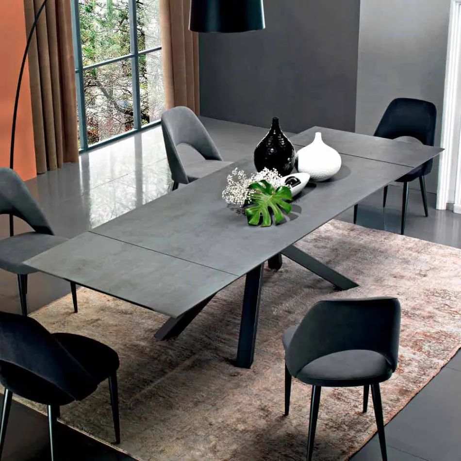 Mesa de comedor extensible hasta 300 cm en laminado Made in Italy - Settimmio Viadurini