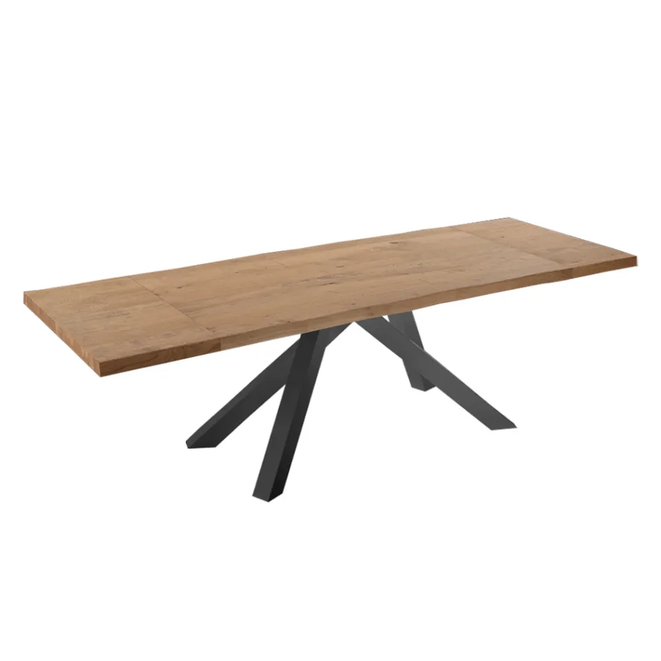 Mesa de Comedor Extensible hasta 300 cm en Madera Chapada - Settimmio Viadurini