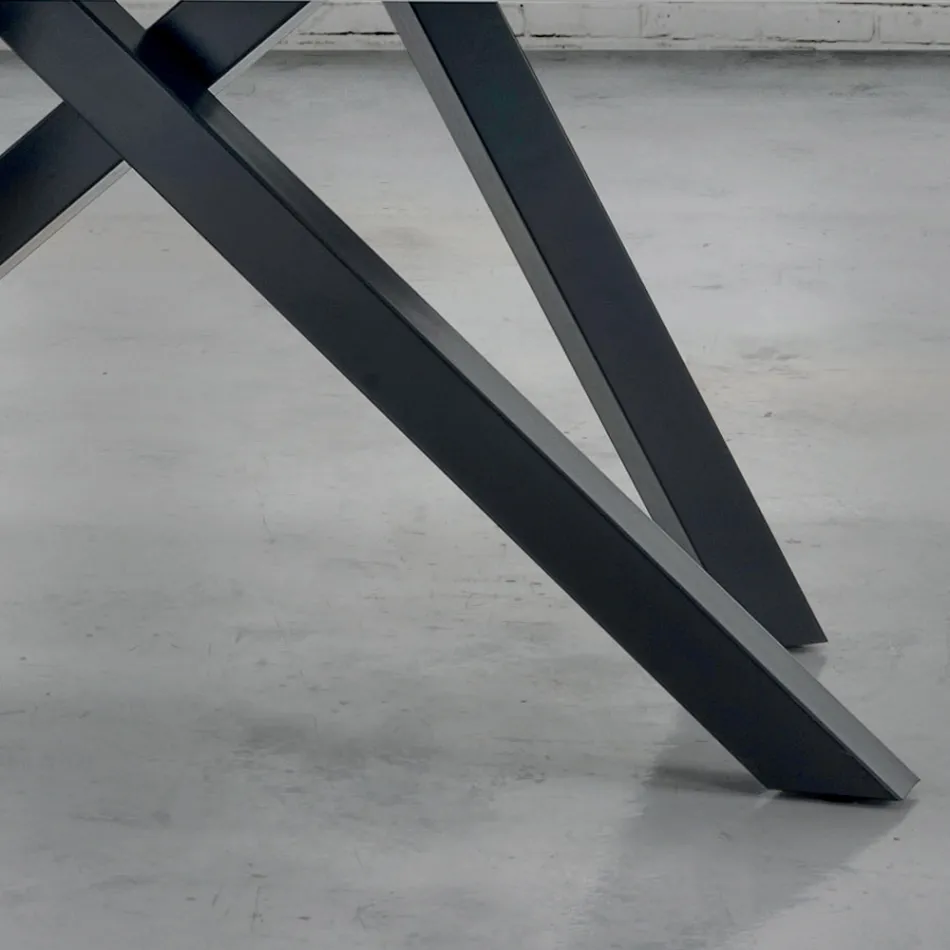 Mesa de Comedor Extensible hasta 300 cm en Madera Chapada - Settimmio Viadurini